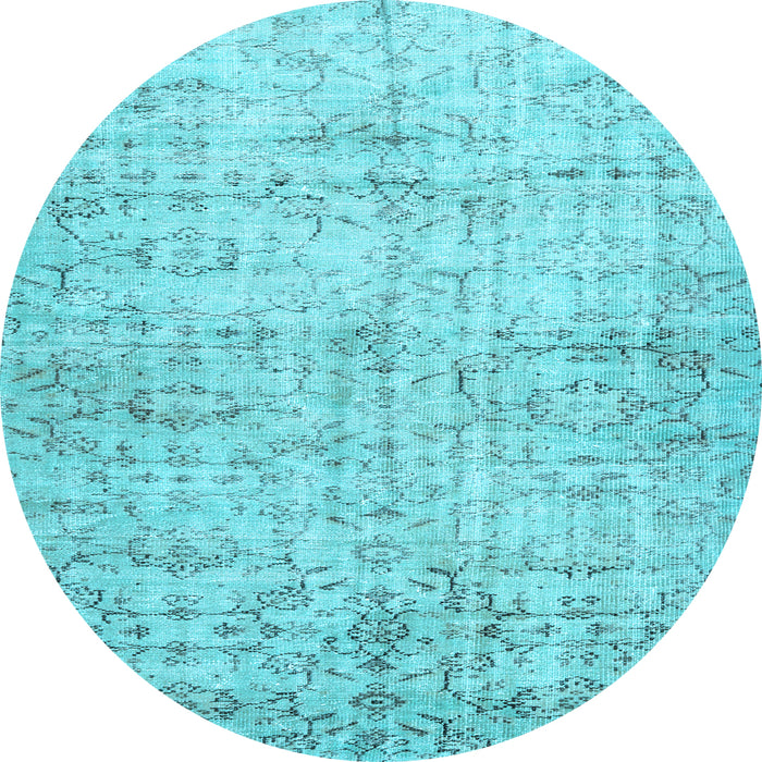 Round Persian Light Blue Traditional Rug, tr3427lblu