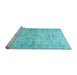 Sideview of Machine Washable Persian Light Blue Traditional Rug, wshtr3427lblu