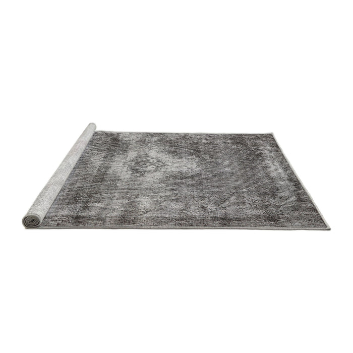 Sideview of Machine Washable Traditional Black Rug, wshtr3428