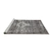 Sideview of Machine Washable Traditional Black Rug, wshtr3428