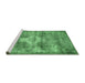 Sideview of Machine Washable Persian Emerald Green Traditional Area Rugs, wshtr3428emgrn