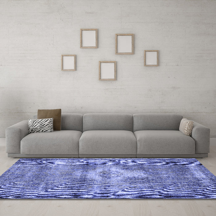 Machine Washable Persian Blue Traditional Rug in a Living Room, wshtr3428blu