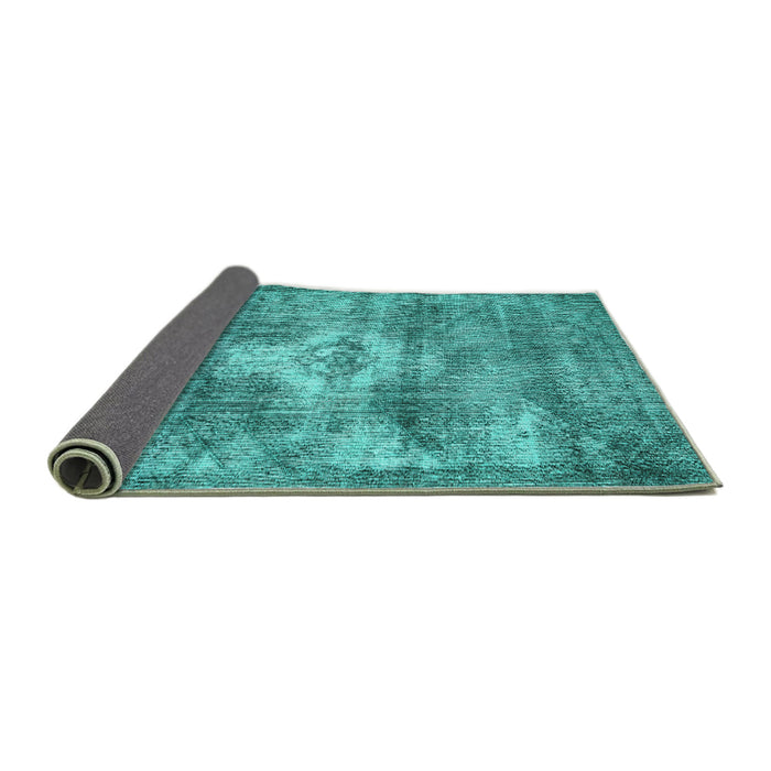 Sideview of Persian Turquoise Traditional Rug, tr3428turq