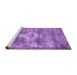 Sideview of Machine Washable Persian Purple Traditional Area Rugs, wshtr3428pur