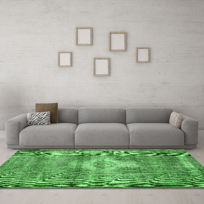 Machine Washable Persian Green Traditional Area Rugs in a Living Room,, wshtr3428grn