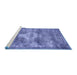 Sideview of Machine Washable Persian Blue Traditional Rug, wshtr3428blu