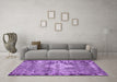 Machine Washable Persian Purple Traditional Area Rugs in a Living Room, wshtr3428pur