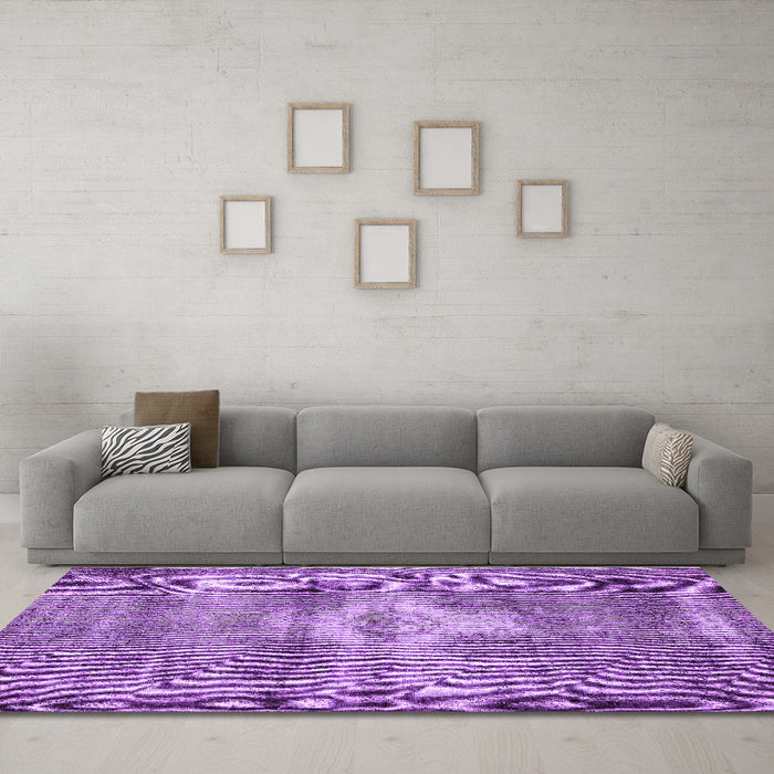 Machine Washable Persian Purple Traditional Area Rugs in a Living Room, wshtr3428pur