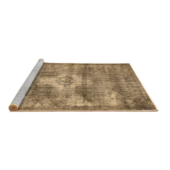 Sideview of Machine Washable Persian Brown Traditional Rug, wshtr3428brn