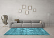 Machine Washable Persian Light Blue Traditional Rug in a Living Room, wshtr3428lblu