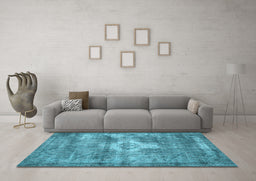 Machine Washable Persian Light Blue Traditional Rug in a Living Room, wshtr3428lblu