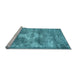 Sideview of Machine Washable Persian Light Blue Traditional Rug, wshtr3428lblu