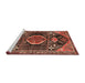 Sideview of Machine Washable Traditional Rust Pink Rug, wshtr3429