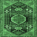 Square Persian Emerald Green Traditional Rug, tr3429emgrn