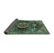 Sideview of Persian Turquoise Traditional Rug, tr3429turq