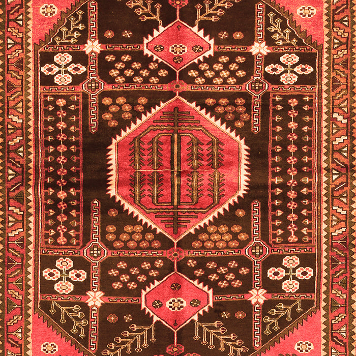 Serging Thickness of Machine Washable Persian Orange Traditional Area Rugs, wshtr3429org
