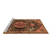 Sideview of Machine Washable Persian Brown Traditional Rug, wshtr3429brn