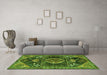 Machine Washable Persian Green Traditional Area Rugs in a Living Room,, wshtr3429grn