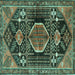 Square Persian Turquoise Traditional Rug, tr3429turq