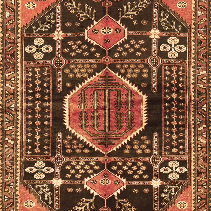 Machine Washable Persian Brown Traditional Rug, wshtr3429brn