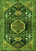 Serging Thickness of Machine Washable Persian Green Traditional Area Rugs, wshtr3429grn