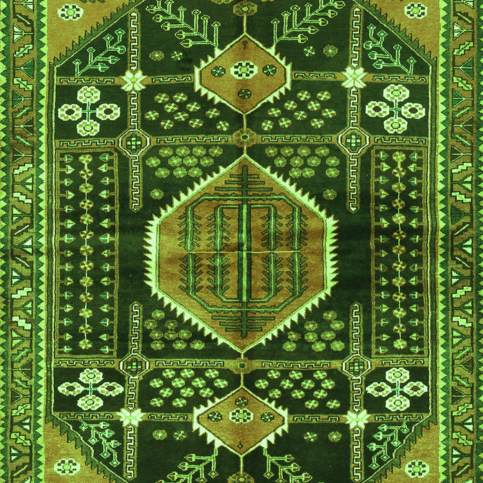 Serging Thickness of Machine Washable Persian Green Traditional Area Rugs, wshtr3429grn