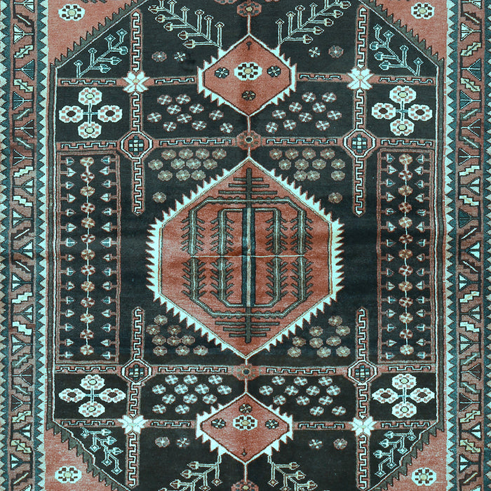 Machine Washable Persian Light Blue Traditional Rug, wshtr3429lblu