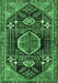 Machine Washable Persian Emerald Green Traditional Area Rugs, wshtr3429emgrn