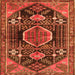 Round Machine Washable Persian Orange Traditional Area Rugs, wshtr3429org