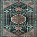 Square Machine Washable Persian Light Blue Traditional Rug, wshtr3429lblu