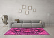 Machine Washable Persian Pink Traditional Rug in a Living Room, wshtr3429pnk