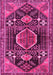 Machine Washable Persian Pink Traditional Rug, wshtr3429pnk