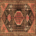 Square Persian Brown Traditional Rug, tr3429brn