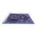 Sideview of Machine Washable Persian Blue Traditional Rug, wshtr3429blu