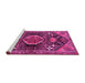 Sideview of Machine Washable Persian Pink Traditional Rug, wshtr3429pnk