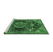 Sideview of Machine Washable Persian Emerald Green Traditional Area Rugs, wshtr3429emgrn