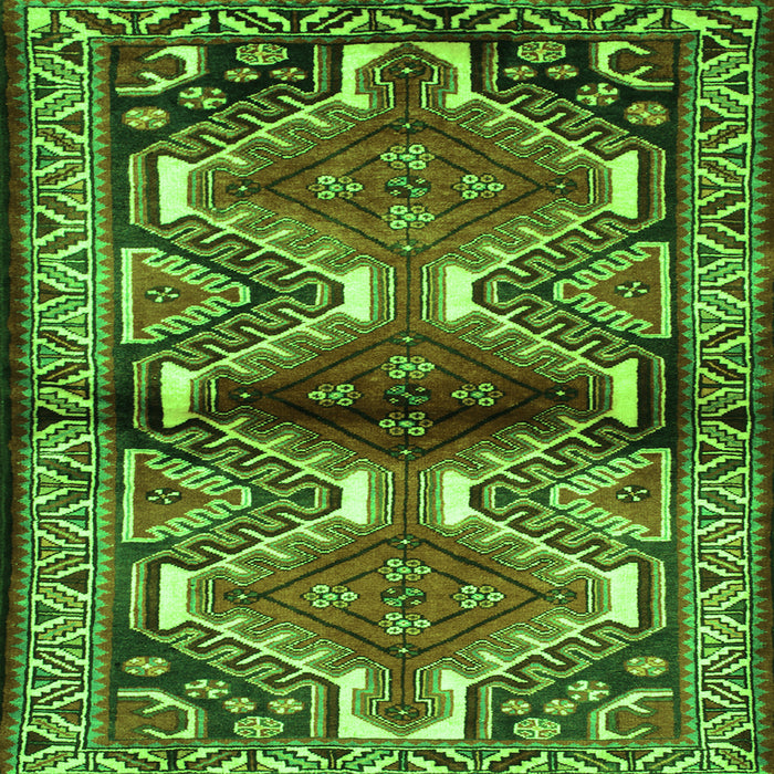 Serging Thickness of Persian Green Traditional Rug, tr342grn