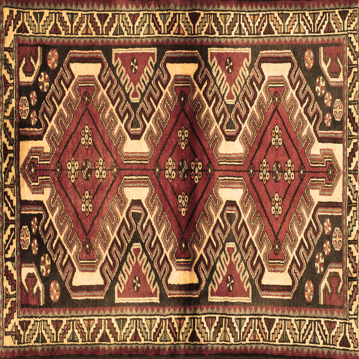 Square Persian Brown Traditional Rug, tr342brn