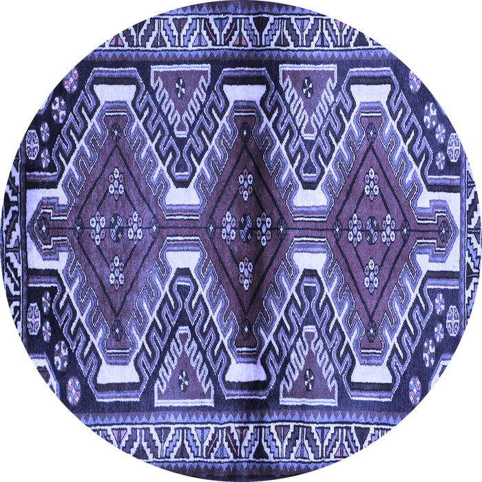 Round Persian Blue Traditional Rug, tr342blu