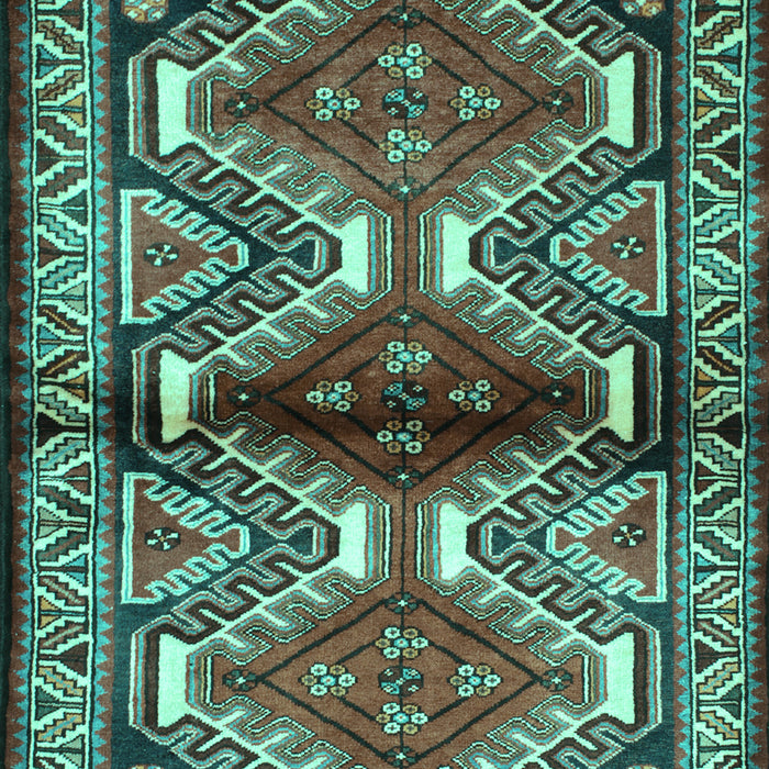 Machine Washable Persian Turquoise Traditional Area Rugs, wshtr342turq