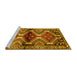 Sideview of Machine Washable Persian Yellow Traditional Rug, wshtr342yw