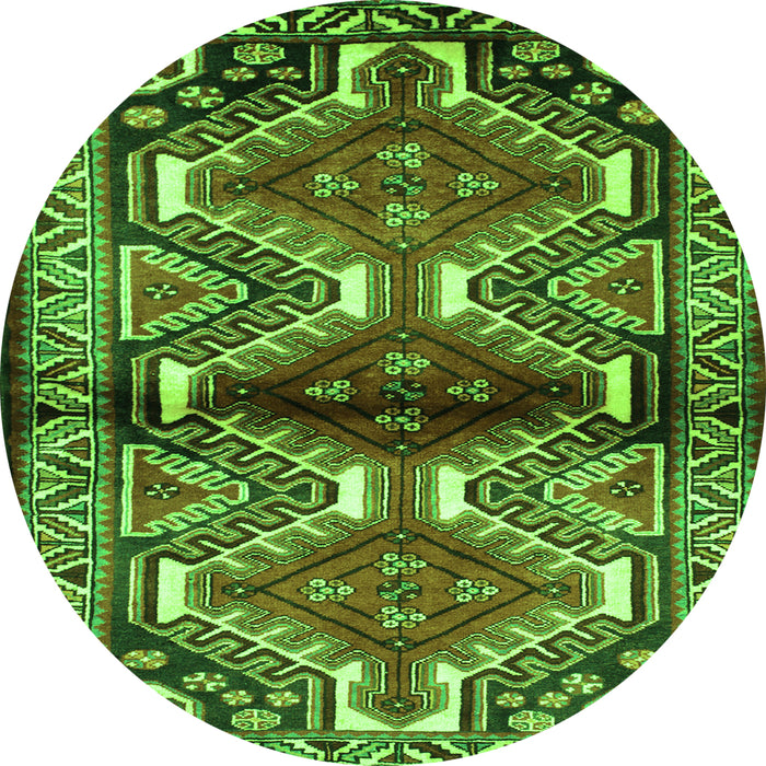 Square Persian Green Traditional Rug, tr342grn