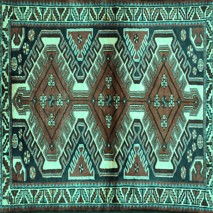 Square Persian Turquoise Traditional Rug, tr342turq