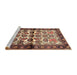 Sideview of Machine Washable Traditional Peru Brown Rug, wshtr343