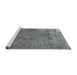 Sideview of Machine Washable Traditional Dark Gray Rug, wshtr3430