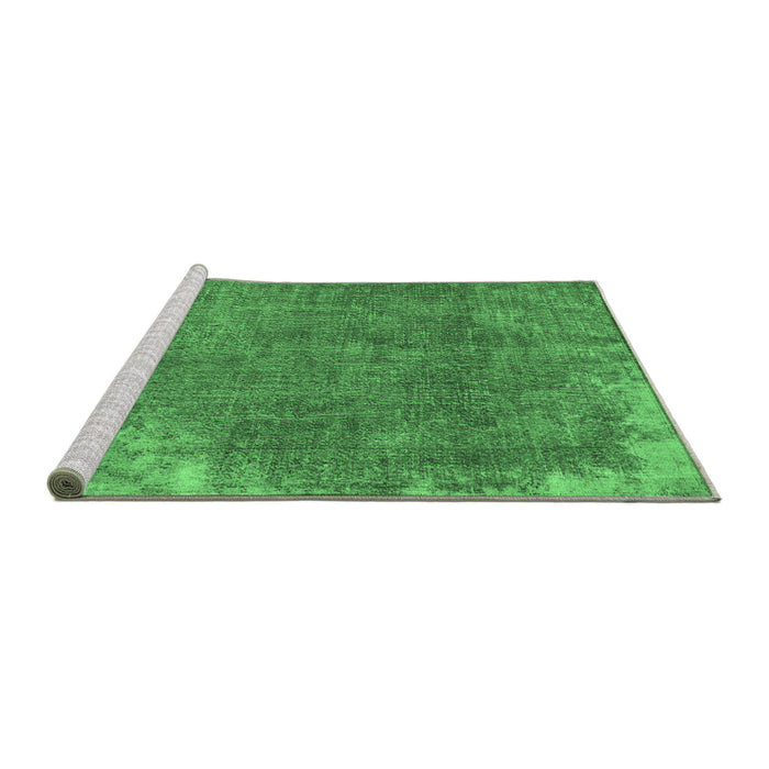 Sideview of Machine Washable Persian Emerald Green Traditional Area Rugs, wshtr3430emgrn
