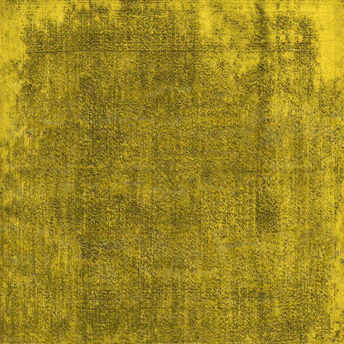 Square Machine Washable Persian Yellow Traditional Rug, wshtr3430yw