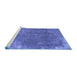 Sideview of Machine Washable Persian Blue Traditional Rug, wshtr3430blu