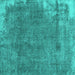 Square Persian Turquoise Traditional Rug, tr3430turq