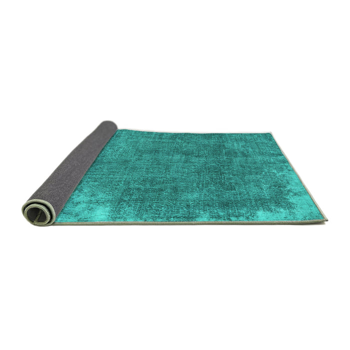 Sideview of Persian Turquoise Traditional Rug, tr3430turq
